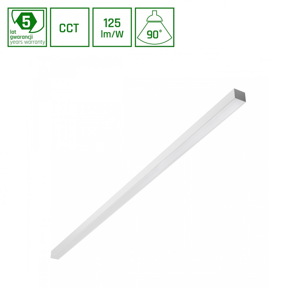 1503mm Allday Basic 50w   3cct, 230v, 90°, Ip20, 42x37mm, Hvid, Pr, Ugr19, Led Armatur Til Loft   Dæmpbar : Ikke Dæmpbar fra Spectrum