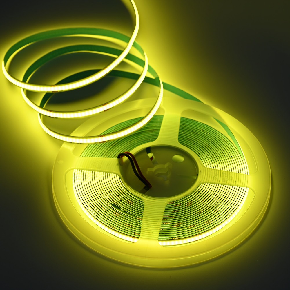 10m 9w M Gul Cob Led Strip   24v Dc, Ip20, 320 Led M fra Ledlife