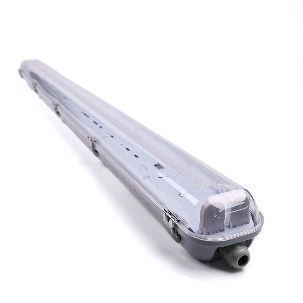 120cm Industri Armatur   Til 2x 120cm T8 Led Rør, Ip65 Vandtæt, Gennemfortrådet fra Ledlife