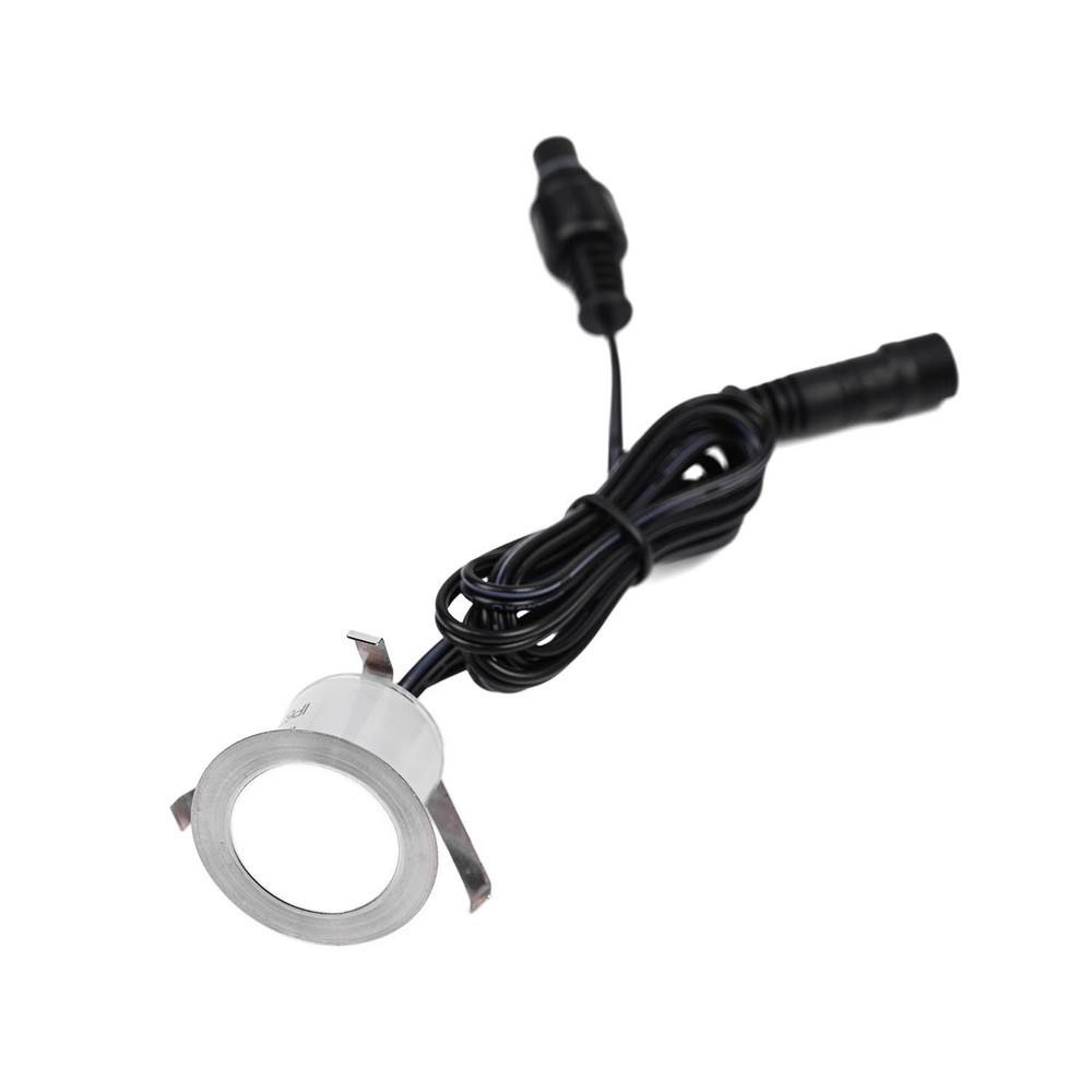 10 Stk. Nedgravningsspot Med Timer Sensor   0,5w, Rund, Rustfrit Stål, Inkl. Strømforsyning   Kulør : Varm fra Ledlife