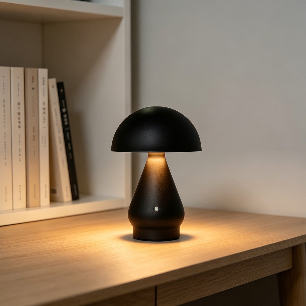 Opladelig Led Bordlampe Sort, ø15cm, 22cm Høj, Touch Dæmpbar, 3i1, Ip20 Indendørs Dæmpbar : Dæmper Indbygget, Kulør : 3 I 1 fra Ledlife