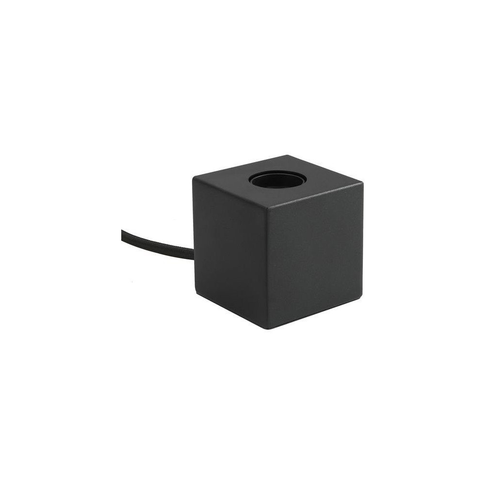Cube E27 Bordlampe   Satin Sort, Maks. 60w, Uden Lyskilde fra Spl