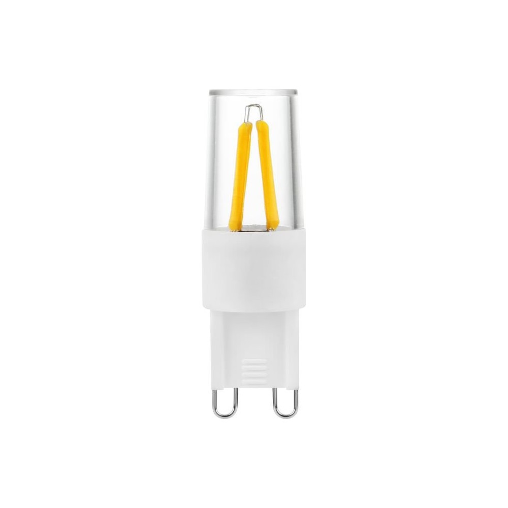 G9 2w Dæmpbar Led Pære   Filament, 5,2cm, 2700k, Klart Glas   Dæmpbar : Dæmpbar, Kulør : Varm fra Spl