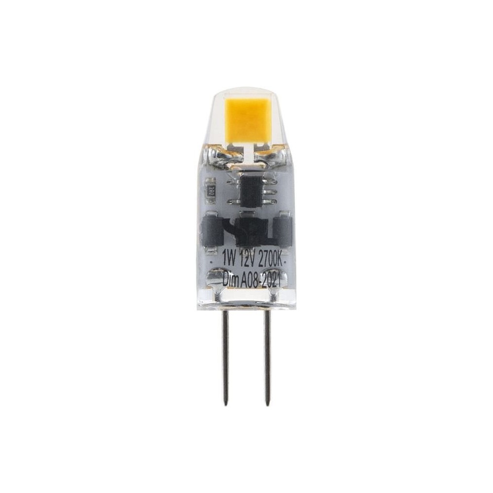 G4 1,1w Led Pære, 12v   80lm, Cob, Dæmpbar, 2200k, Klart Glas   Dæmpbar : Dæmpbar, Kulør : Ekstra Varm fra Spl