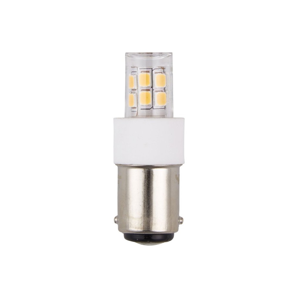 Ba15d 2,1w Led Rørpære   4,7cm, 2700k, Klar Glas   Kulør : Varm fra Spl