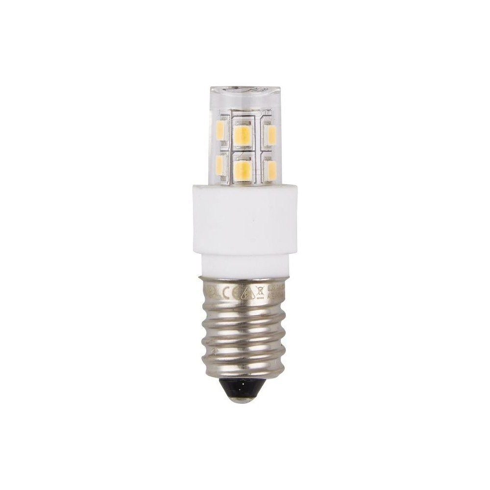 E14 1,7w Led Rørpære, 10 30v   5,2cm, 180lm, Ac Dc, Varm Hvid, Klar Glas   Kulør : Varm fra Spl