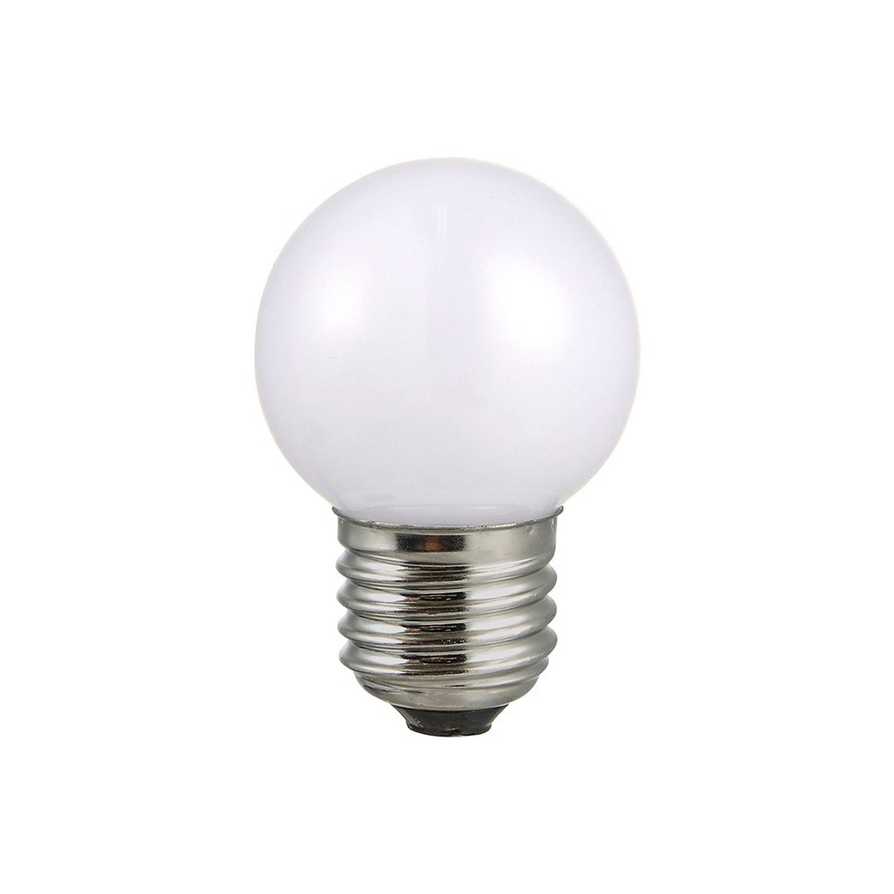 E27 2w Led Kronepære   G45, 100lm, Opal Glas, 3000k   Kulør : Varm fra Spl
