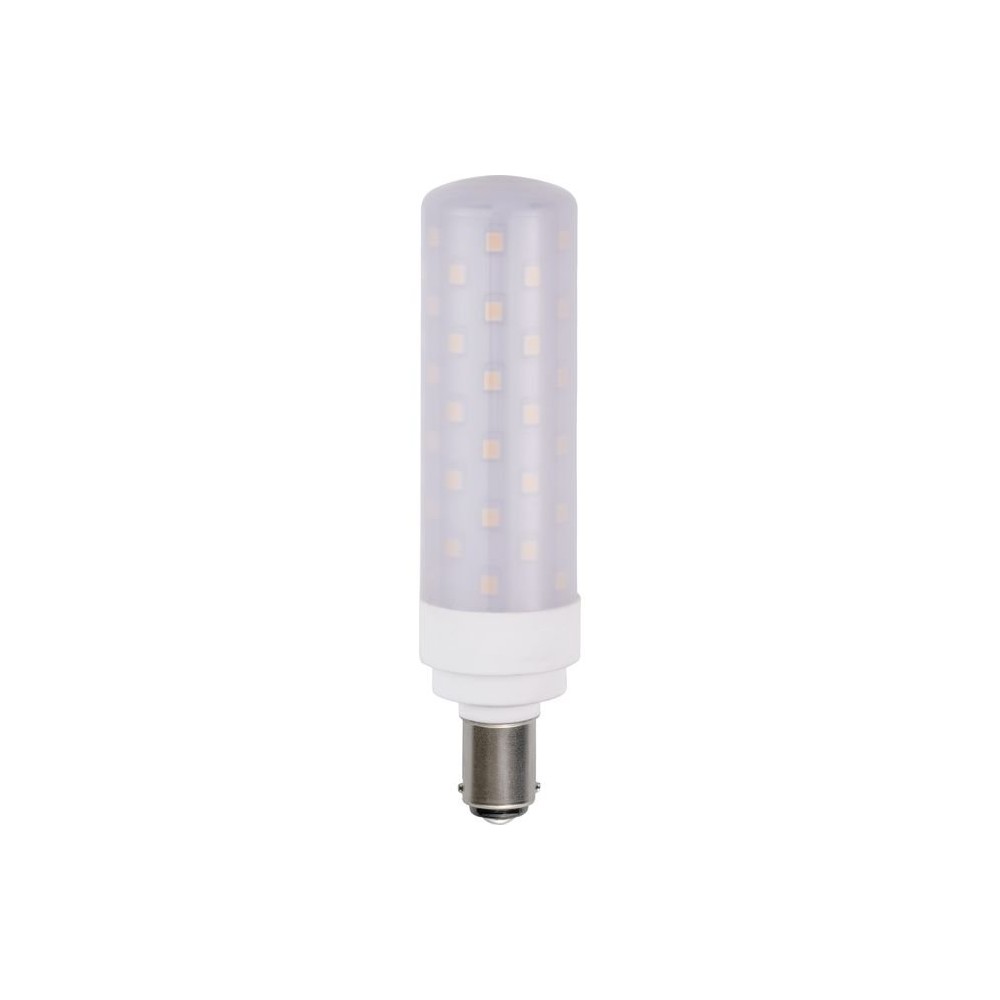 Ba15d 11,3cm   10w Dæmpbar Led Rørpære   1050lm, Opal Glas, Varm Hvid   Dæmpbar : Dæmpbar, Kulør : Varm fra Spl