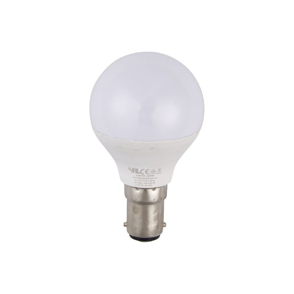 Ba15d 3w Led Kronepære, 12 60v   G45, Opal Glas, 250lm, Varm Hvid   Kulør : Varm fra Spl