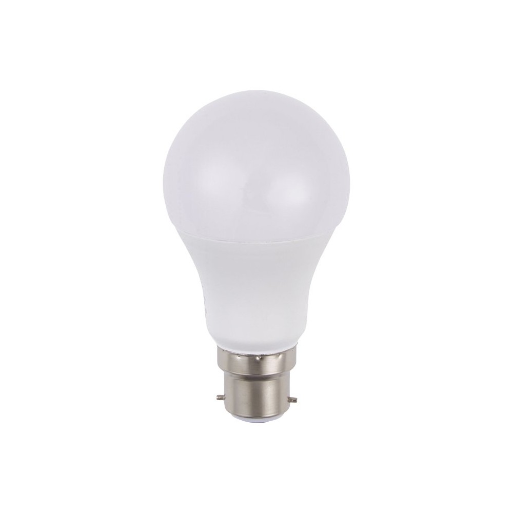 Ba22d 5,5w Led Pære, 12 60v   A60, 600lm, Opal Glas, 3000k   Kulør : Varm fra Spl