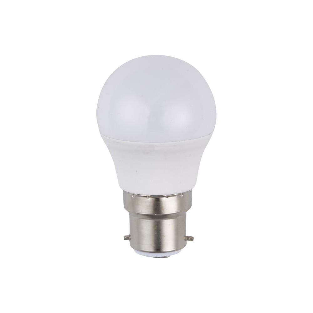 B22d 3w Led Kronepære, 12 60v   G45, Opal Glas, 3000k   Kulør : Varm fra Spl