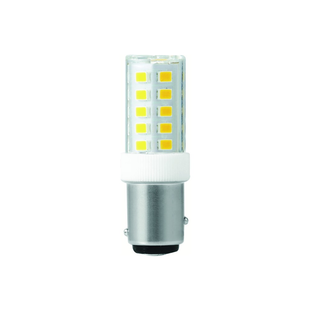 Bay15d 3,5w Led Rørpære   5,2cm, 380lm, 3000k, Klart Glas   Kulør : Varm fra Spl