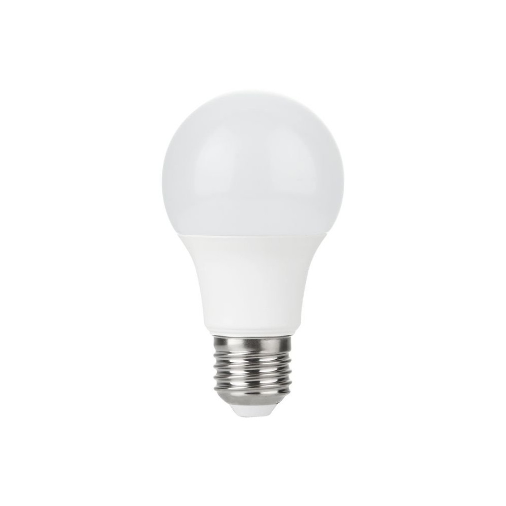 E27 5,5w Led Pære, 12 60v A60, 600lm, Opal Glas, 3000k Kulør : Varm fra Spl