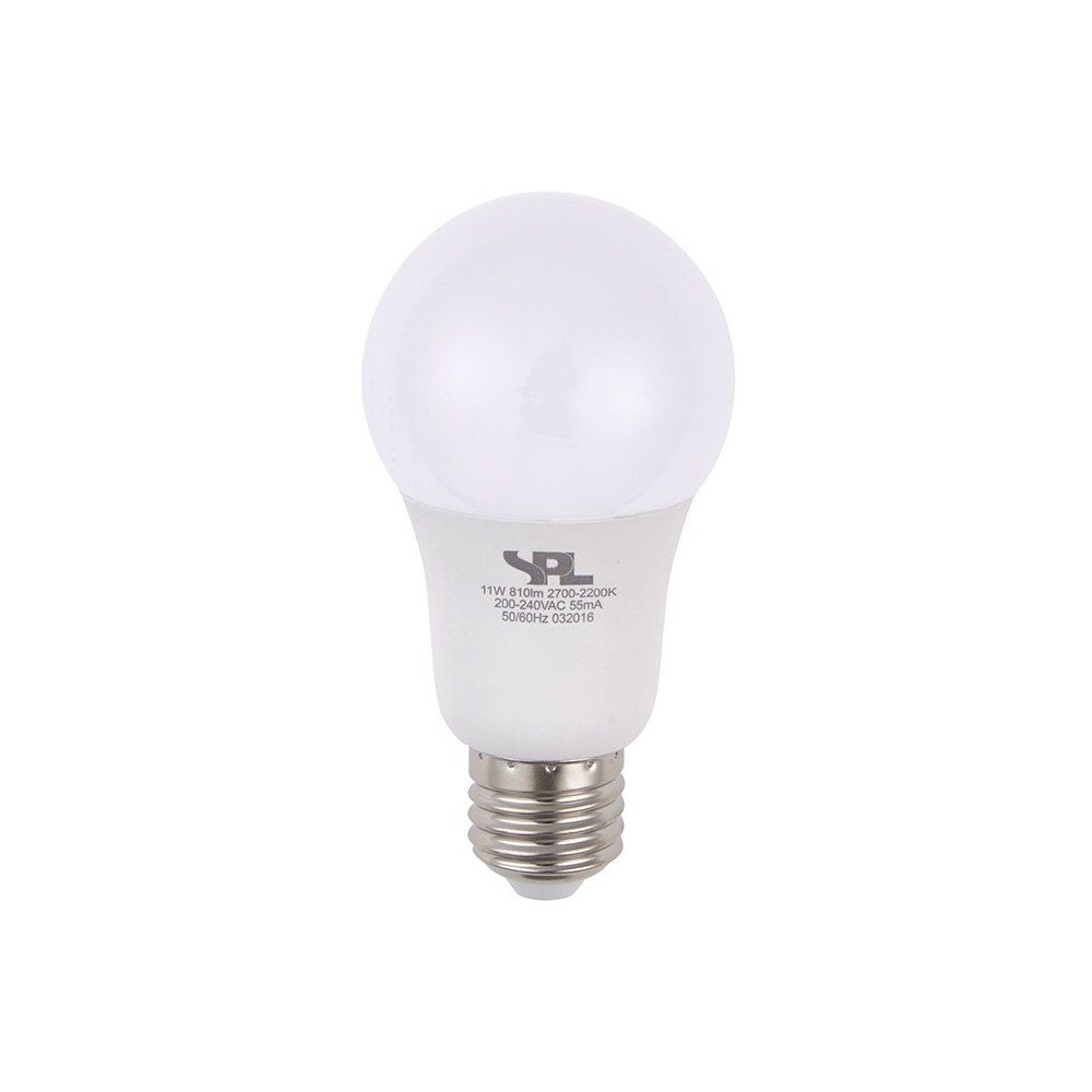 E27 11w Dæmpbar Led Pære Dimtowarm, 2000 2700k, A60, Opal Glas, 810lm Dæmpbar : Dæmpbar, Kulør : Dæmp Til Varm fra Spl