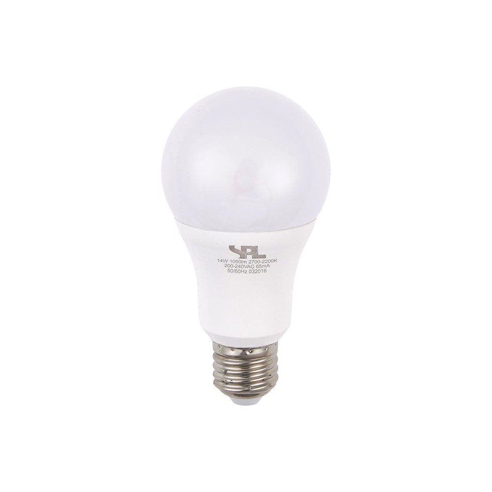 E27 14w Dæmpbar Led Pære Dimtowarm, 1050lm, A65, Opal Glas, 2000 2700k Dæmpbar : Dæmpbar, Kulør : Dæmp Til Varm fra Spl