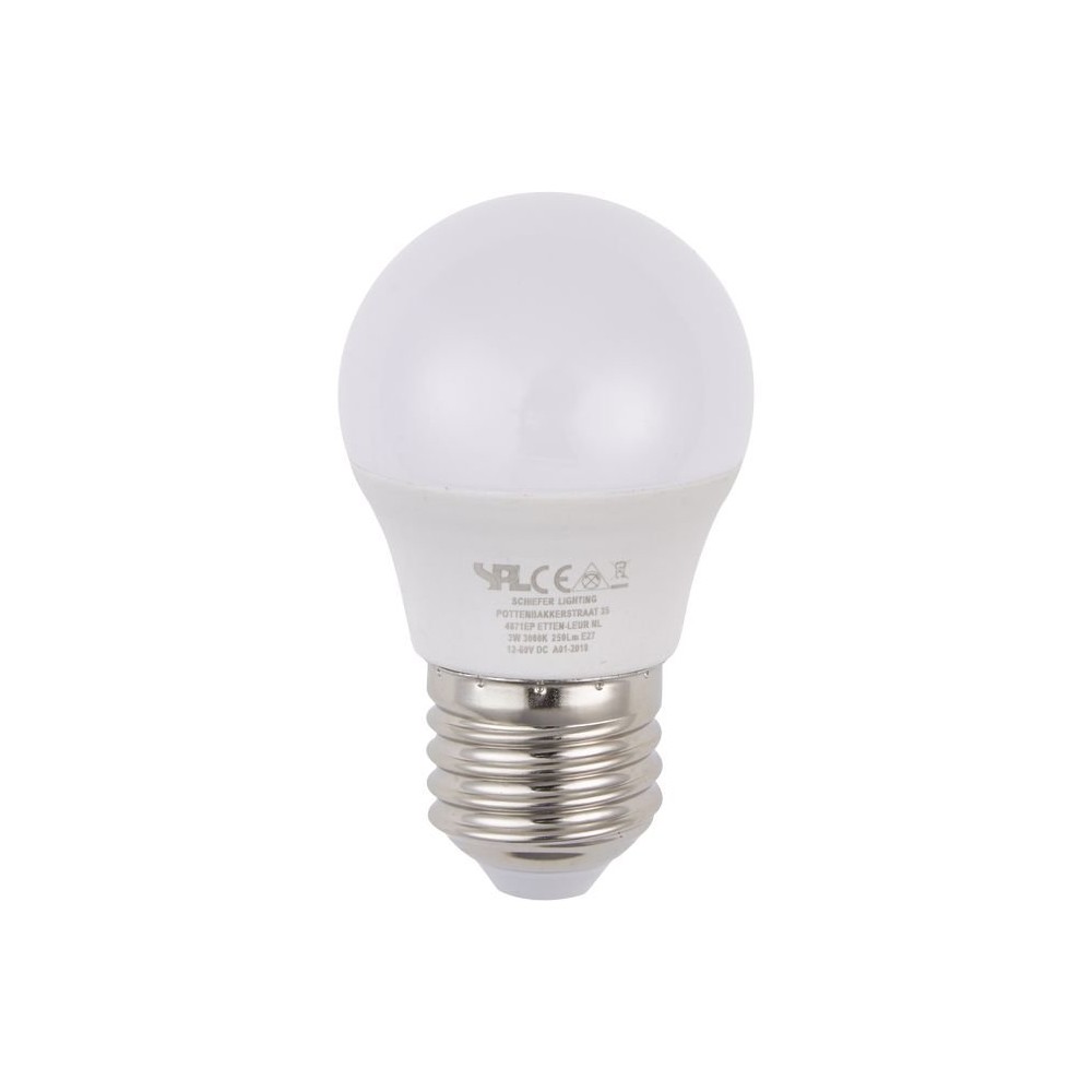E27 3w Led Kronepære, 12 60v G45, Opal Glas, 3000k Kulør : Varm fra Spl