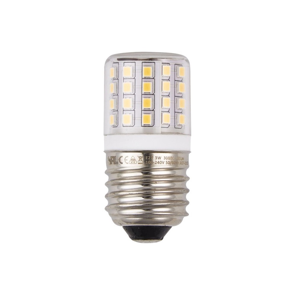 E27 4,5w Led Rørpære, 24v 30v 6cm, 550lm, Klar Glas, 3000k, Ac Dc Kulør : Varm fra Spl