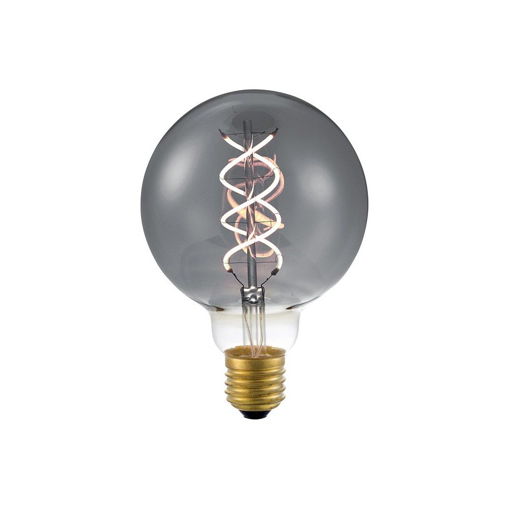 E27 5w Dæmpbar Led Pære G95, Double Helix, Smoke, 2200k, 120lm Dæmpbar : Dæmpbar, Kulør : Ekstra Varm fra Spl