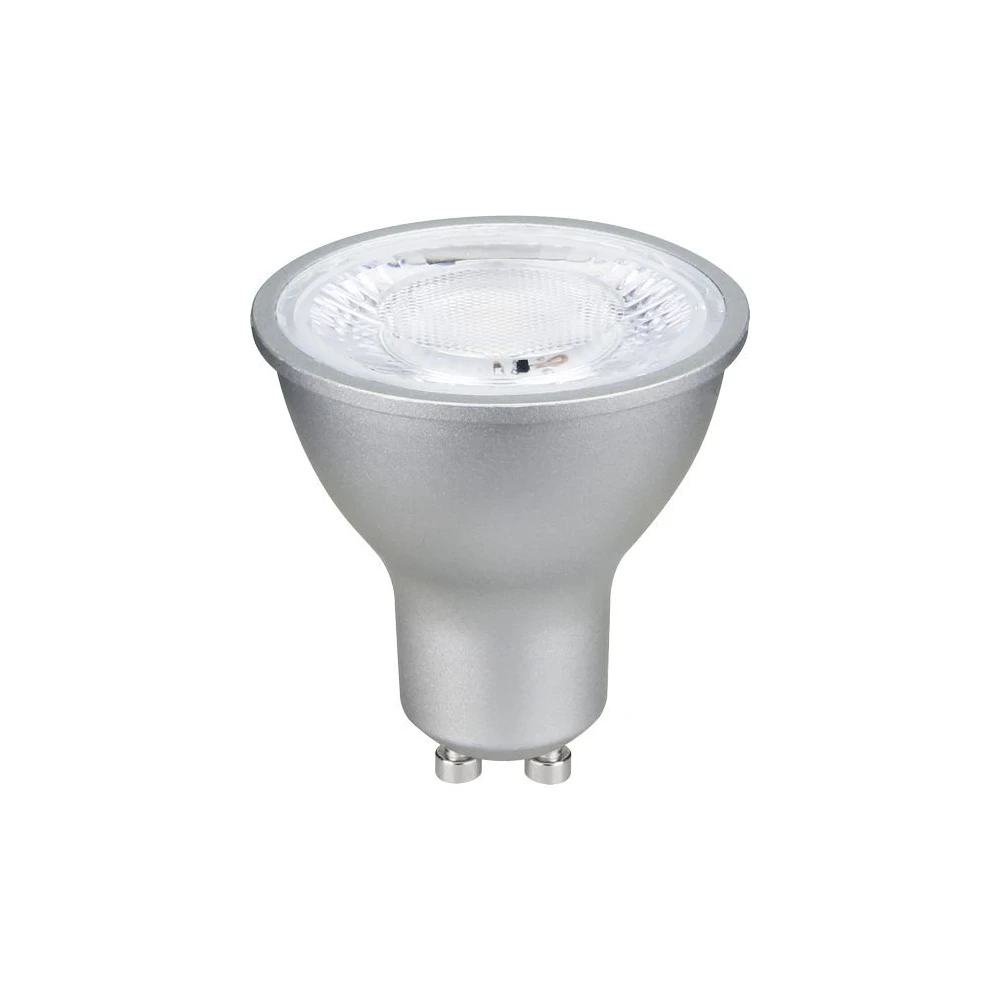 Gu10 6w Led Pære 660lm, 40°, Dæmpbar, Sølv, 3000k Dæmpbar : Dæmpbar, Kulør : Varm fra Spl