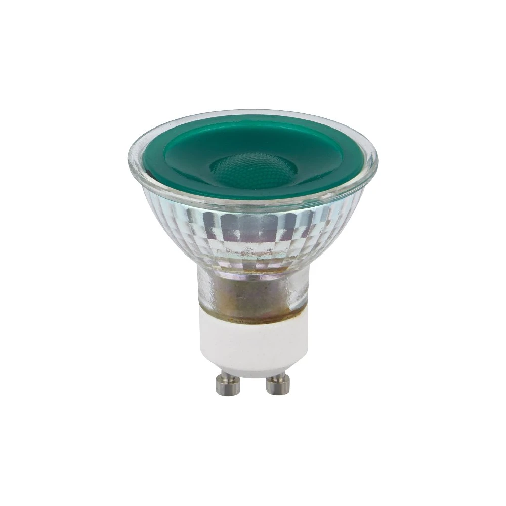 Gu10 5w Dæmpbar Led Pære Grøn, 38 Grader, Glas, 240lm Dæmpbar : Dæmpbar fra Spl