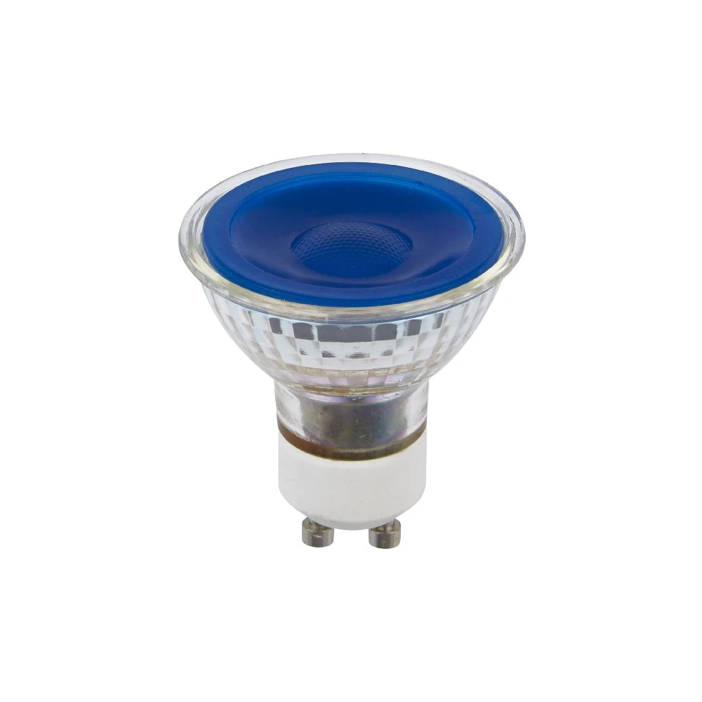 Gu10 5w Led Pære   Blå, 38°, Glas, 230v fra Spl