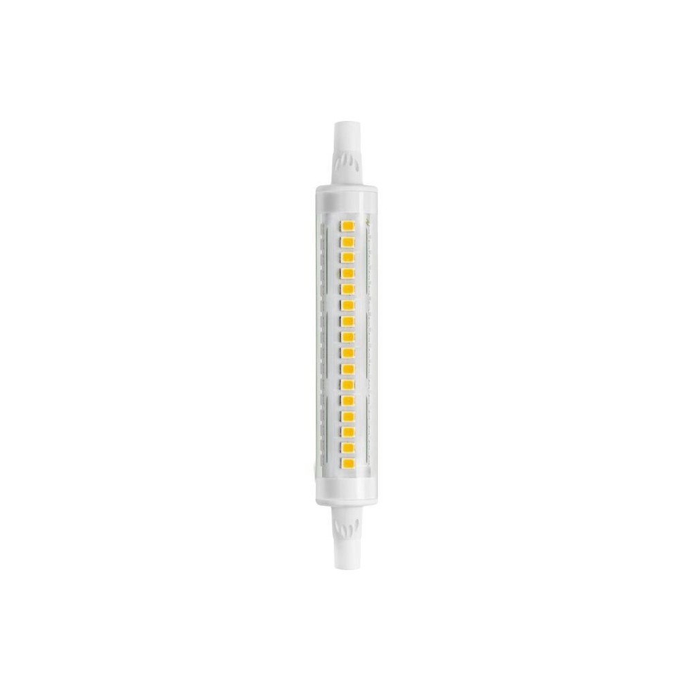 R7s 118mm   8w Led Pære   1100lm, Keramisk, Klar, 3000k   Kulør : Varm fra Spl