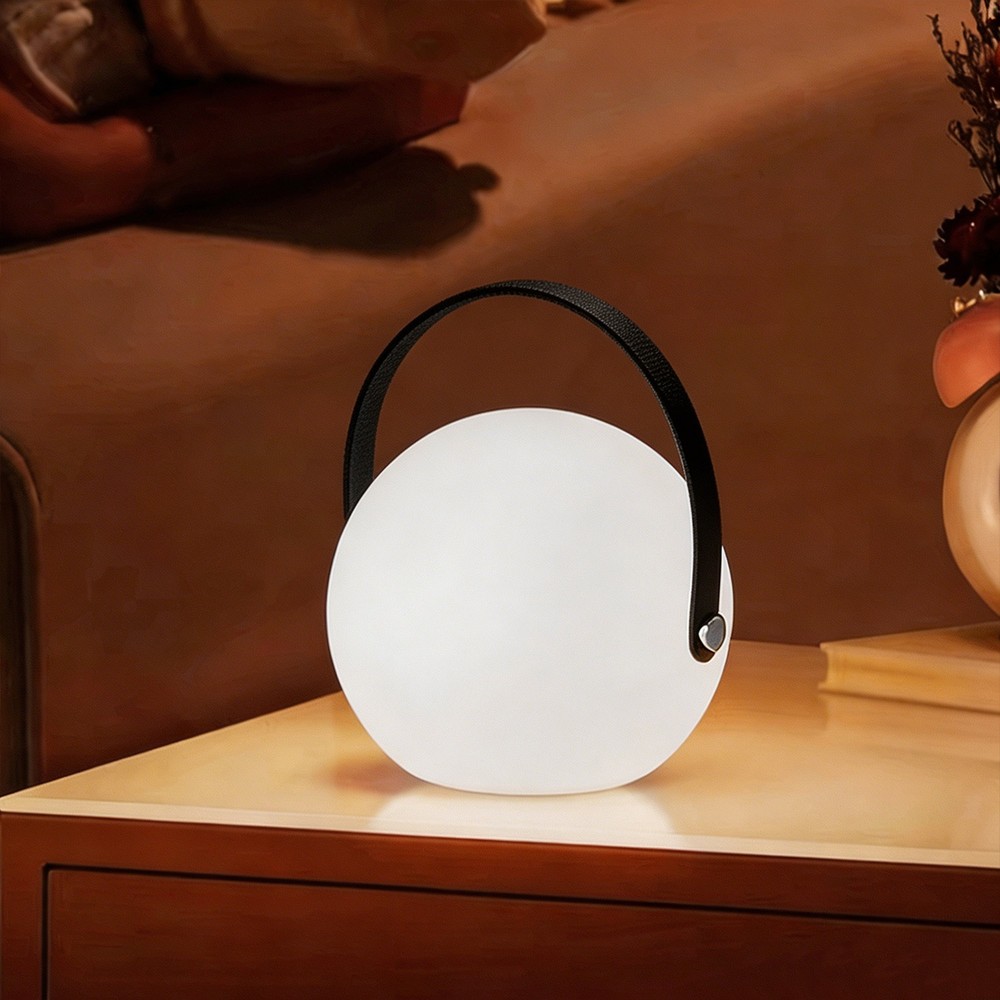 Opladelig Rgb Led Bordlampe ø13cm   Hvid, Inkl. Fjernbetjening, Ip54 Udendørs   Dæmpbar : Via Fjernbetjening, Kulør : Rgb fra Ledlife