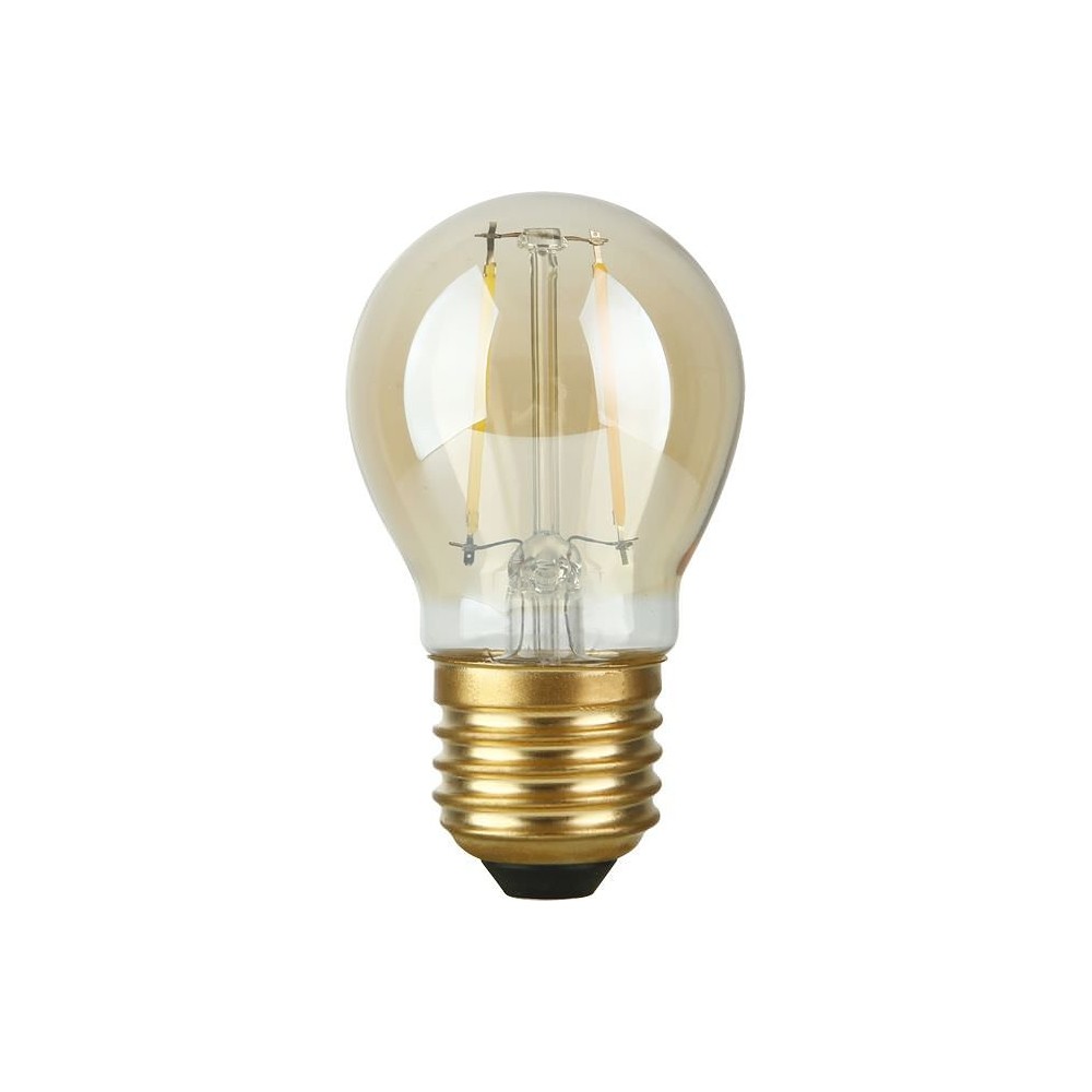 E27 2,9w Dæmpbar Led Kronepære Filament, G45, 2200k, Guld Glas Dæmpbar : Dæmpbar, Kulør : Ekstra Varm fra Spl