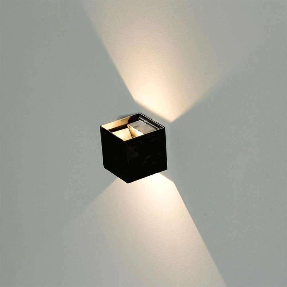 12w Led Væglampe   Ip65 Udendørs, Sort, Firkantet, Justerbar Spredning, Inkl. Lyskilde   Dæmpbar : Ikke Dæmpbar, Kulør : Neutral fra V-tac