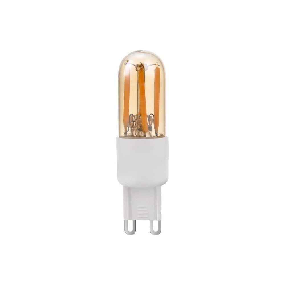 G9 3w Dæmpbar Led Pære   6,6cm, 2200k, Gold, Filament   Dæmpbar : Dæmpbar, Kulør : Ekstra Varm fra Spl