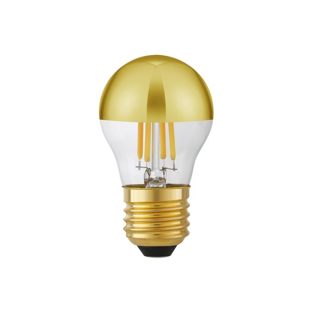 E27 4w Dæmpbar Led Kronepære Topforspejlet Guld, G45, Filament, 2500k Dæmpbar : Dæmpbar, Kulør : Ekstra Varm fra Spl