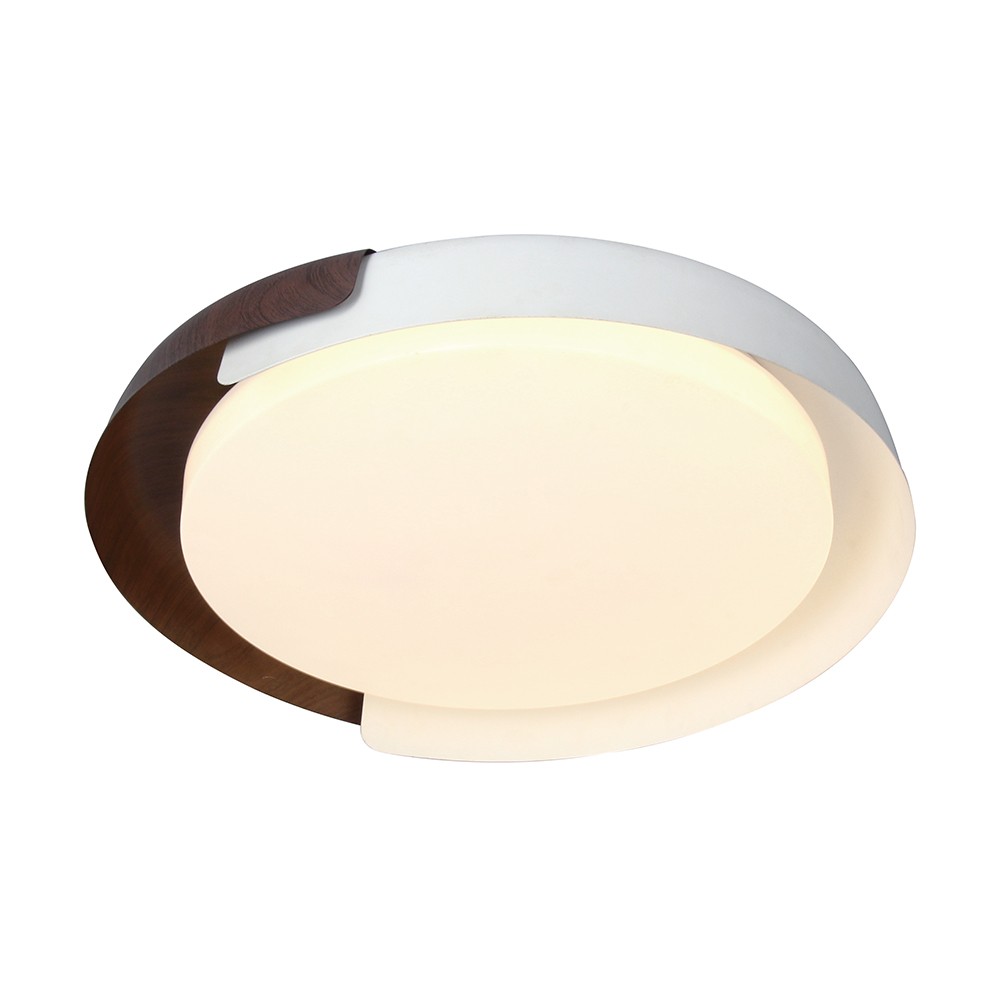 48w Led Loftslampe Med Fjernbetjening ø50cm, 3 I 1 Cct, Dæmpbar, Hvid Med Trælook Kulør : 3 I 1 fra V-tac