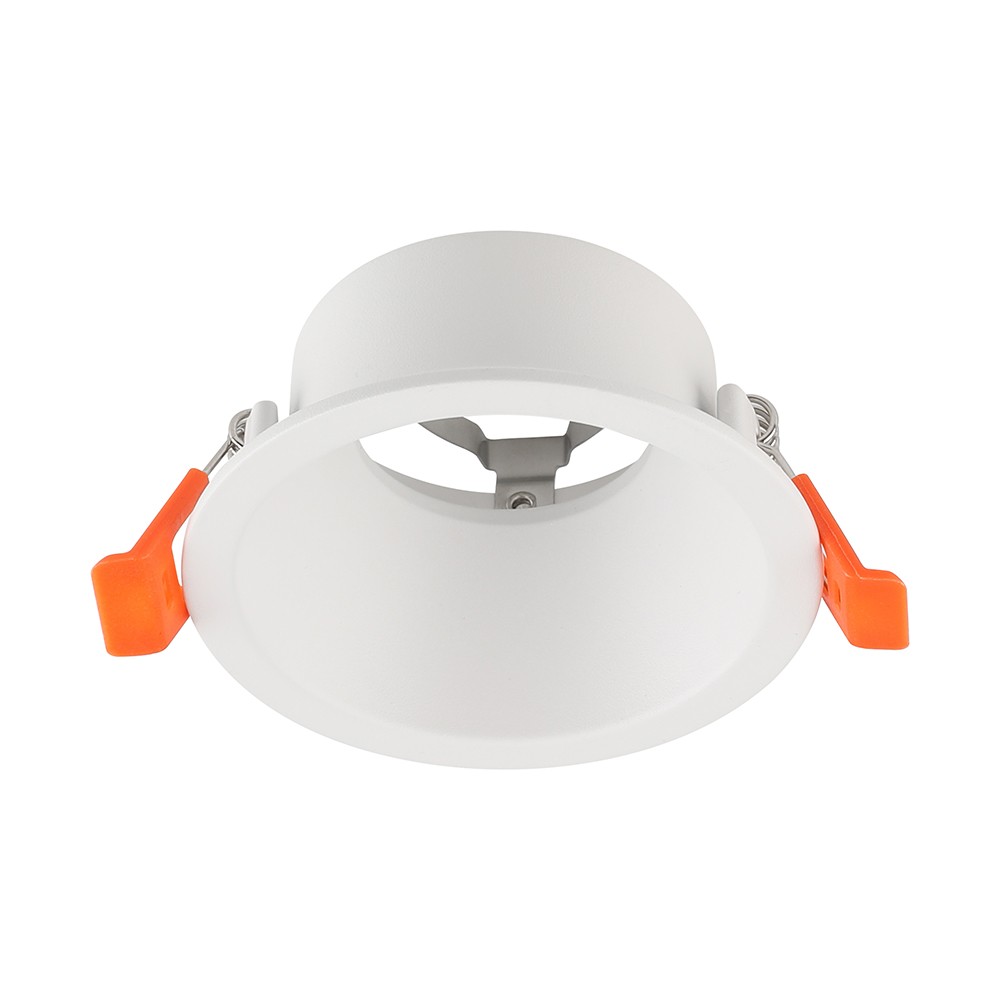 Gu10 Indbygningsspot, Blændfri Rund, Hvid, Deep Anti Glare, Uden Lyskilde fra V-tac