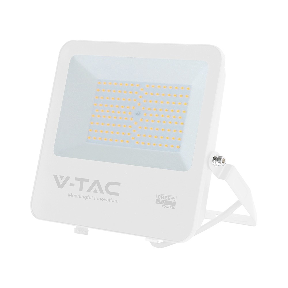 100w Led Projektør   135lm W, Ip65, Hvidt Hus, 6 års Garanti, Cree Chip   Kulør : Neutral fra V-tac