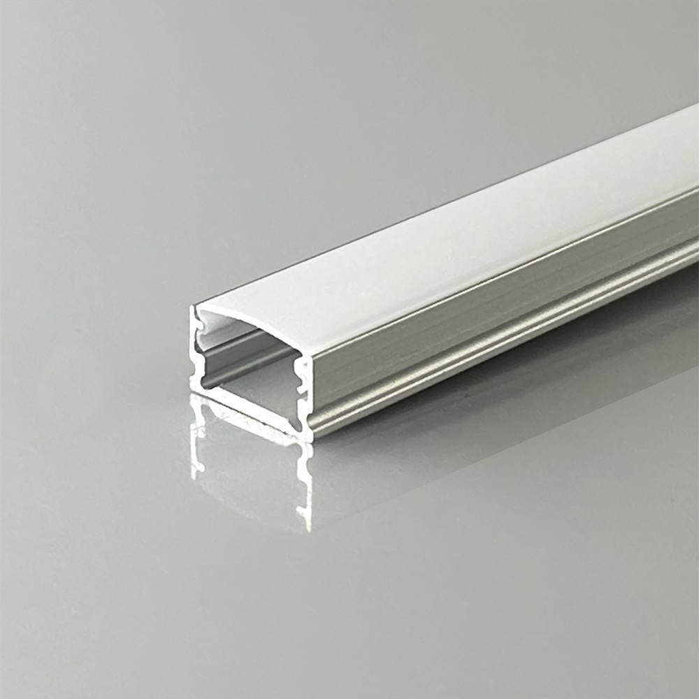2m Alu Profil Til Led Strips, Overflademonteret Sølv, Inkl. Diffuser, 13,2 X 7 Mm fra V-tac