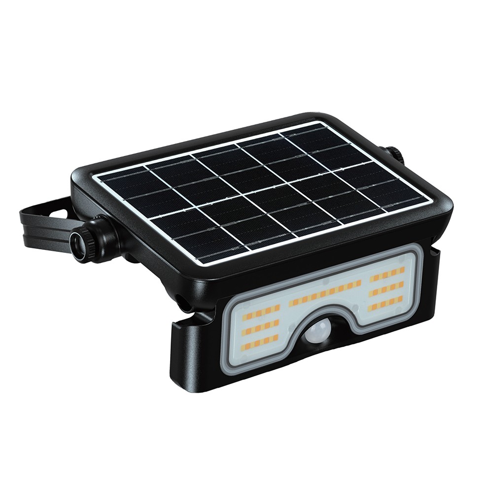 7w Led Solcelle Projektør Med Sensor 3.7v, Pir Sensor, Sort Hus, 3 I 1 Cct Kulør : 3 I 1 fra V-tac