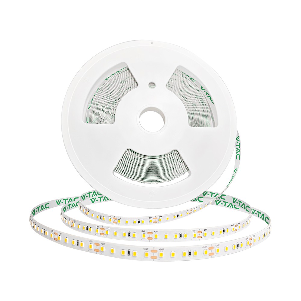 V Tac 20m 8w M Ultra Long Led Strip 24v, Ip20, 4000k, 120 Led Pr. Meter Kulør : Neutral fra V-tac