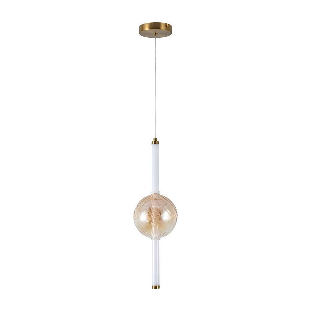 8w Led Designer Pendel   ø15cm, 3000k, Amber Hvid, Dekorativ Loftlampe   Kulør : Varm fra V-tac
