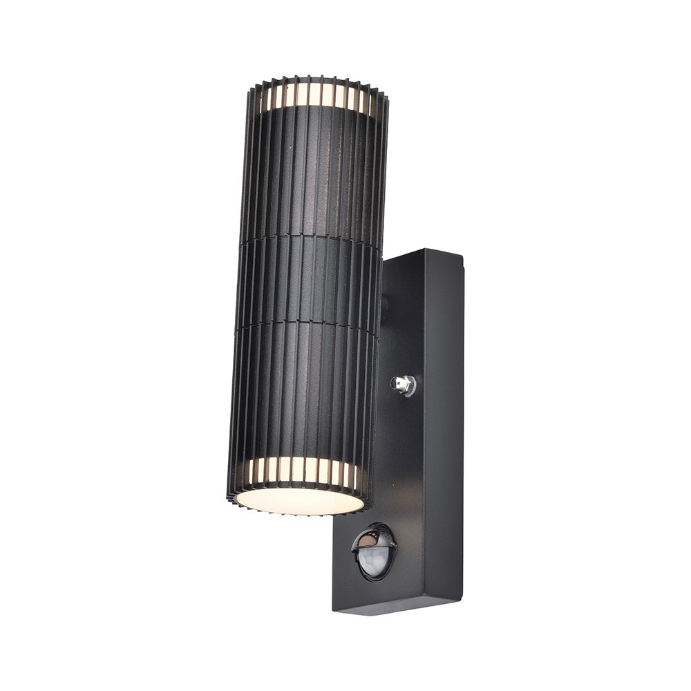 V Tac Gu10 Væglampe Med Pir Sensor   Op Ned Lys, Ip44 Udendørs, Sort, Uden Lyskilde fra V-tac