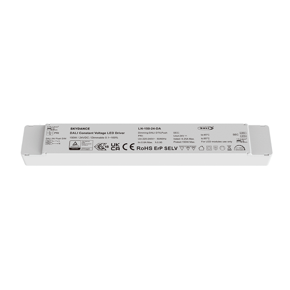 150w   24v Dc Dæmpbar Strømforsyning   6.25a, Ip20, Dali2 Interface + Push Dim, Flicker Free fra Ledlife