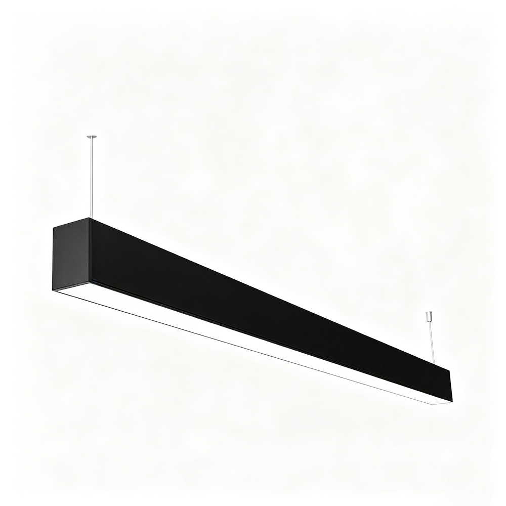 120cm 38 32 24w Led Lysskinne   Cct, Sort, Loftlampe Til Kontor, Inkl. Wireophæng   Farve På Hus : Sort, Kulør : 3 I 1 fra Ledlife