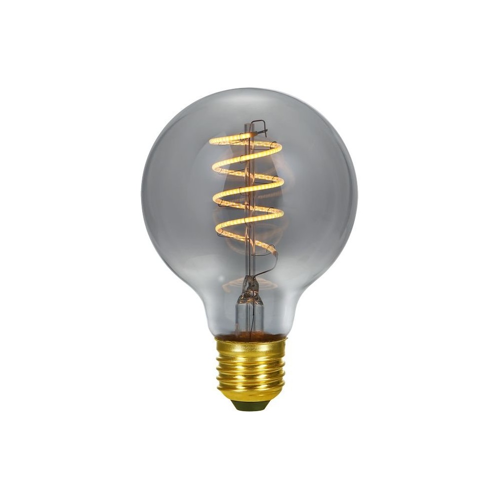 E27 4w Dæmpbar Led Filament Pære   G80, Flex Globe, 2200k, Røgfarvet Glas   Dæmpbar : Dæmpbar, Kulør : Ekstra Varm fra Spl