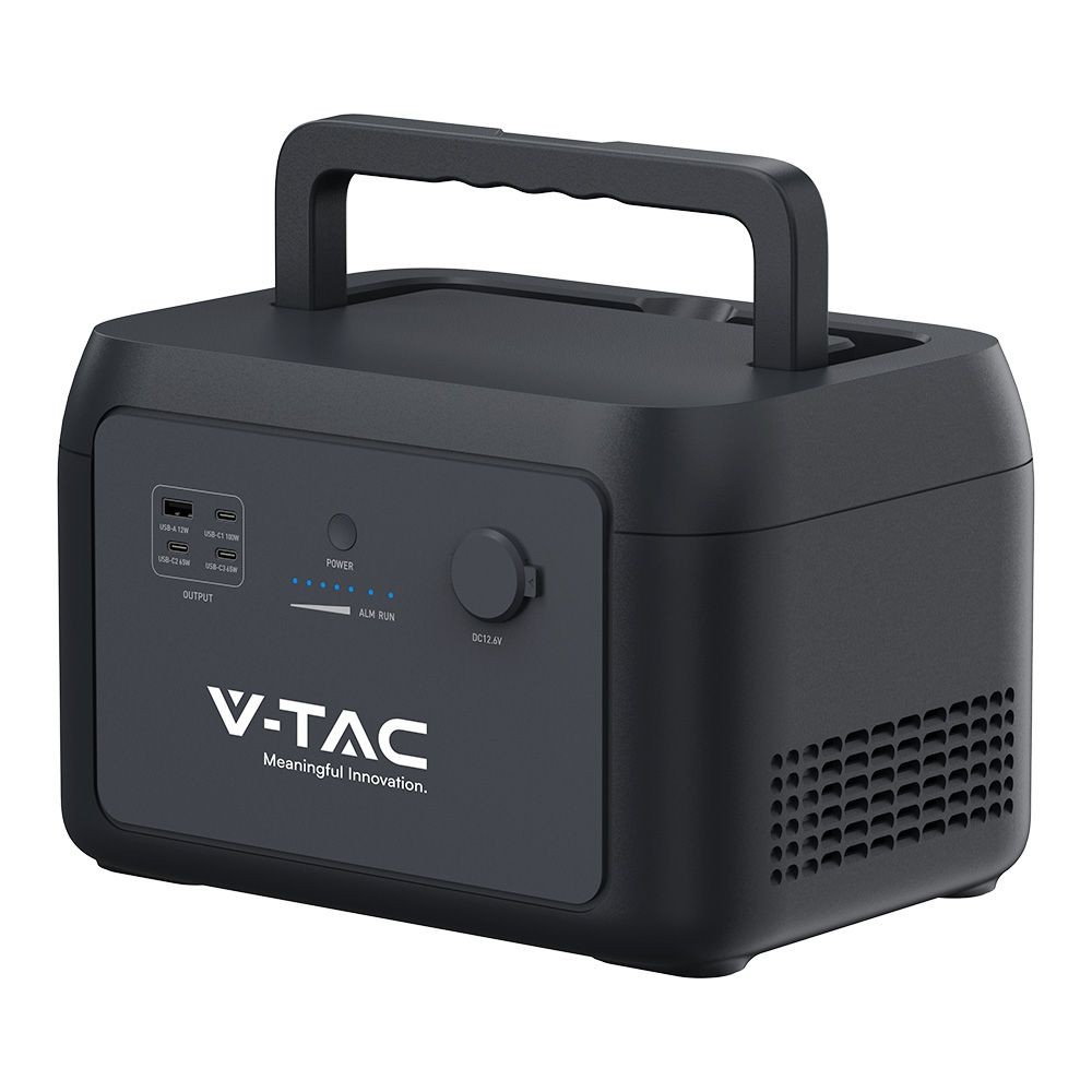 V Tac Vt 614 614wh Batteripakke Til Powerstation   Lifepo4   Farve : Sort fra V-tac