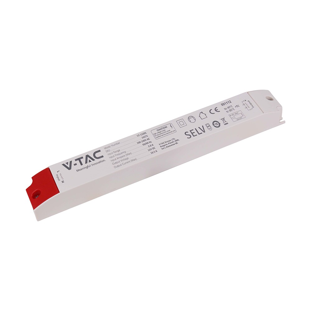 200w 12v Dc Strømforsyning Til Led Strips 16.5a, Ip44 Vådrum fra V-tac