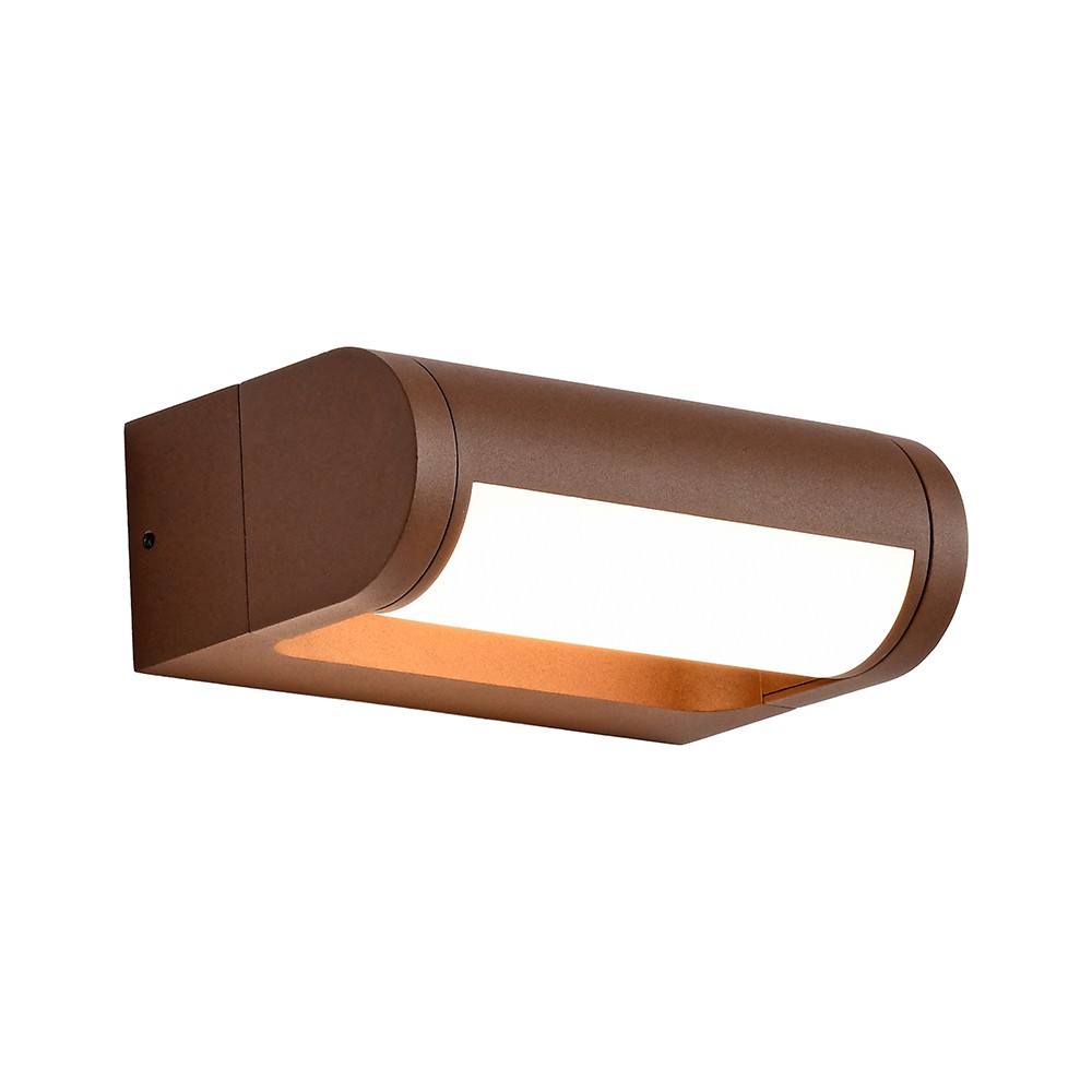 V Tac 10w Led Justerbar Væglampe Ip65, Corten Farve, Cree Chip, 3000k, 6 års Garanti Kulør : Varm fra V-tac