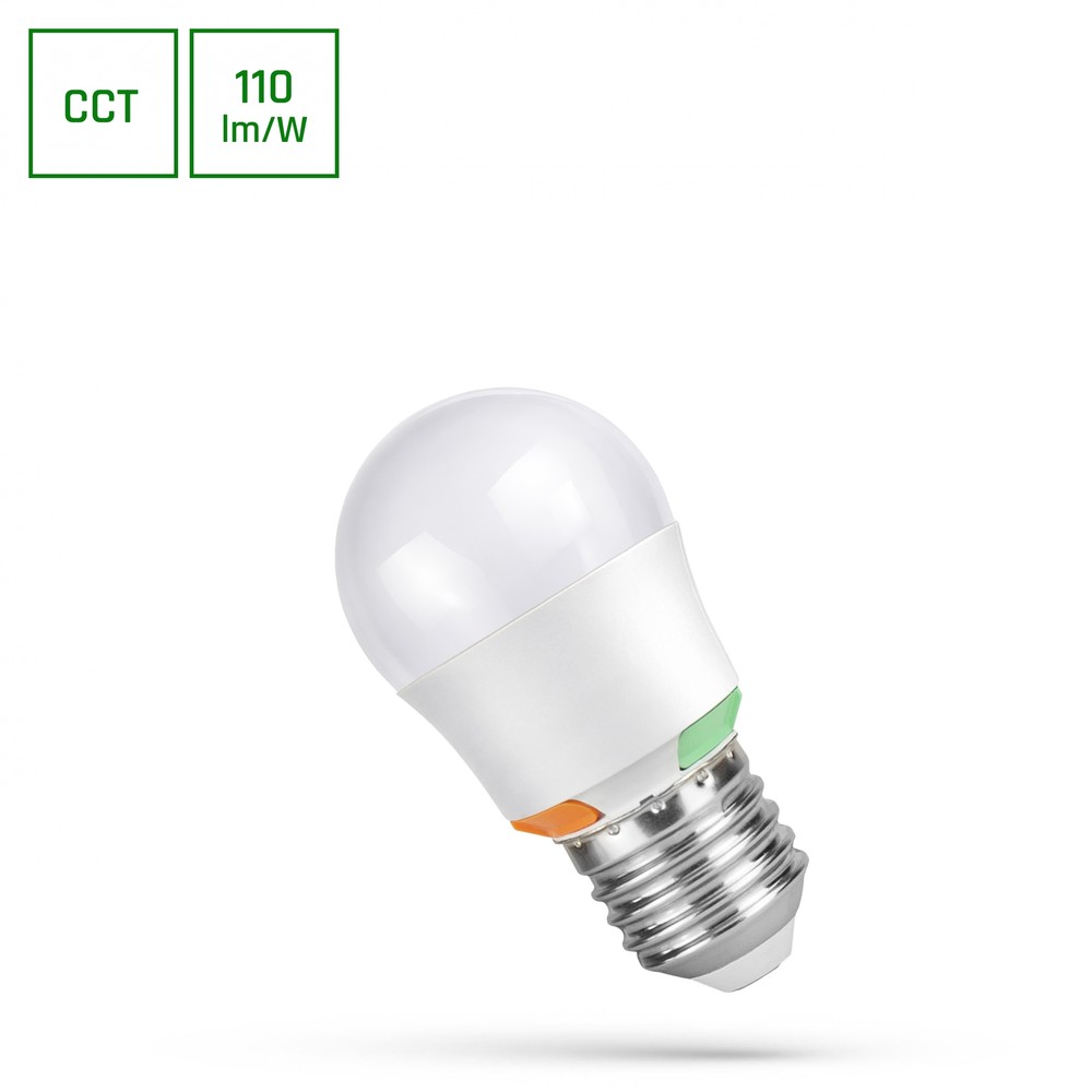 E27 2w 4w 6w Led Kronepære G45, Cct, 3 Trin Justerbar Lysfarve Dæmpbar : Ikke Dæmpbar fra Spectrum