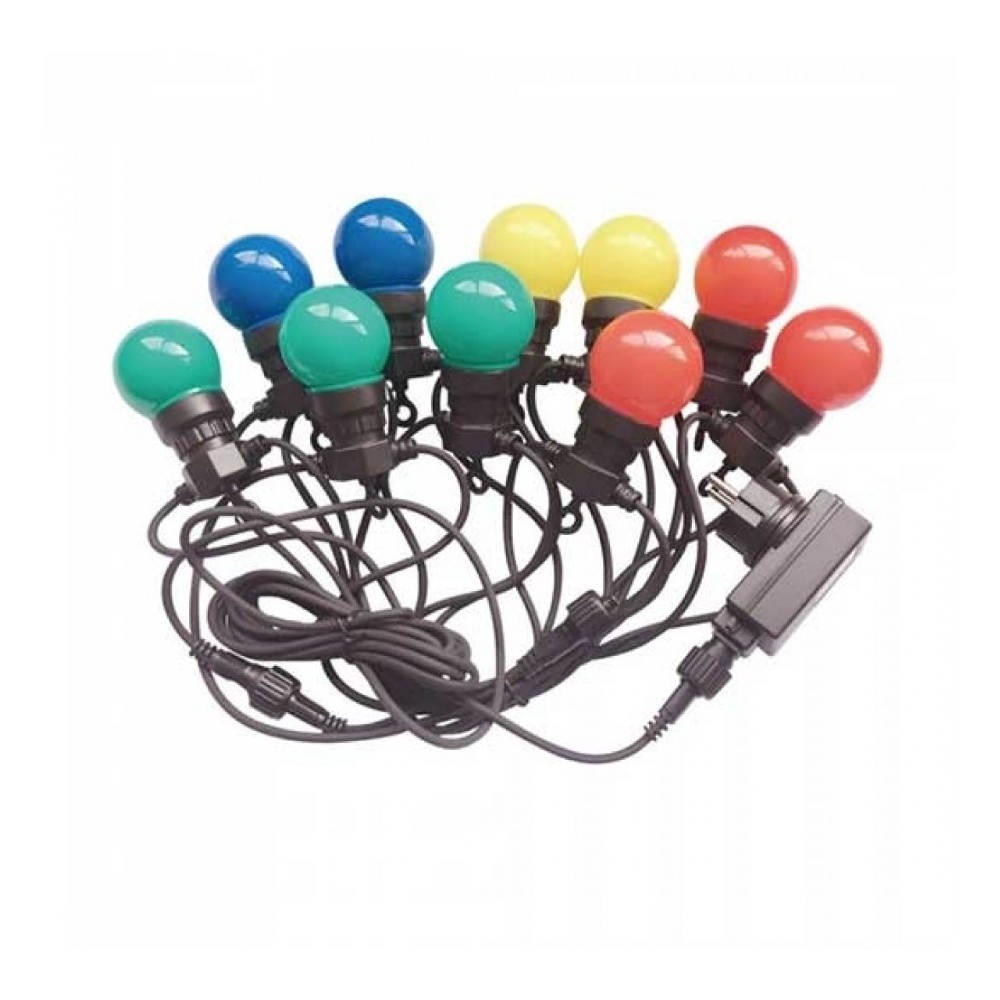 V Tac Led Lyskæde Med 10 Stk. 0,5w Rgb Pærer   5 Meter, 230v, Inkl. Lyskilde fra V-tac