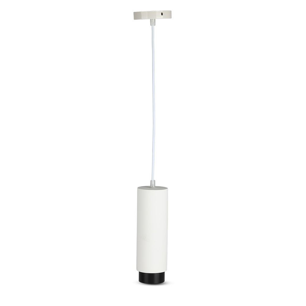 V Tac Moderne Pendellampe Hvid Med Sort, ø8 Cm, Gu10 fra V-tac