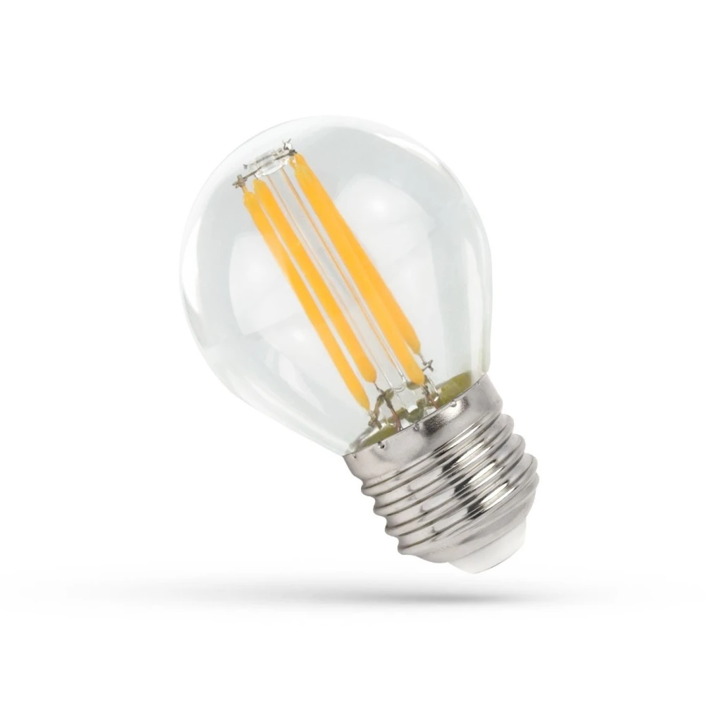E27 4w Led Kronepære G45, Kultråd, Klart Glas Dæmpbar : Ikke Dæmpbar, Kulør : Neutral fra Spectrum