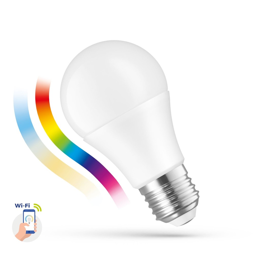 E27 9w Smart Home Led Pære A60, Tuya Smart Life, Virker Med Google Home, Alexa Og Smartphones Dæmpbar : Via Smart Home, Kulør : Rgb + Cct (varm Til Kold Hvid) fra Spectrum